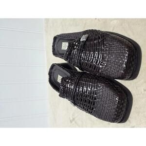 Brighton Brenda Brown Woven Slip-On Loafers with Silver Accent size 6M